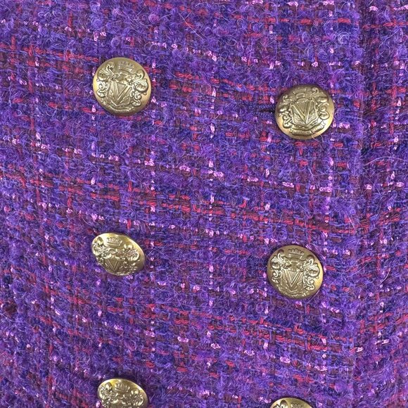 Veronica Beard Bentley Double Breasted Tweed Jacket Size 2 Aubergine NWT CJ-2131 - Picture 5 of 16